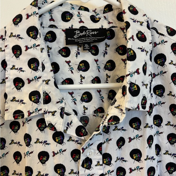 Men's BOB ROSS Rainbow 🌈 Graphic Button Down Shirt Size XL - Picture 5 of 8